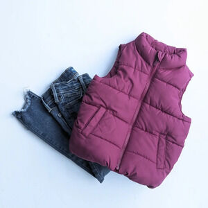 Toddler Girl's Old Navy Maroon Sleeveless Puffer Vest*